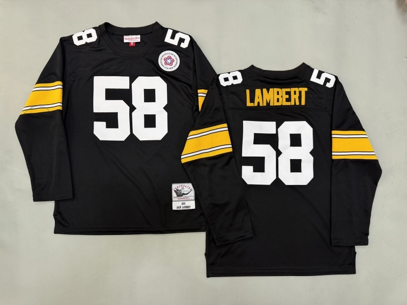Men 2025 Pittsburgh Steelers #58 Lambert black Throwback Limited NFL Jersey style 001->pittsburgh steelers->NFL Jersey